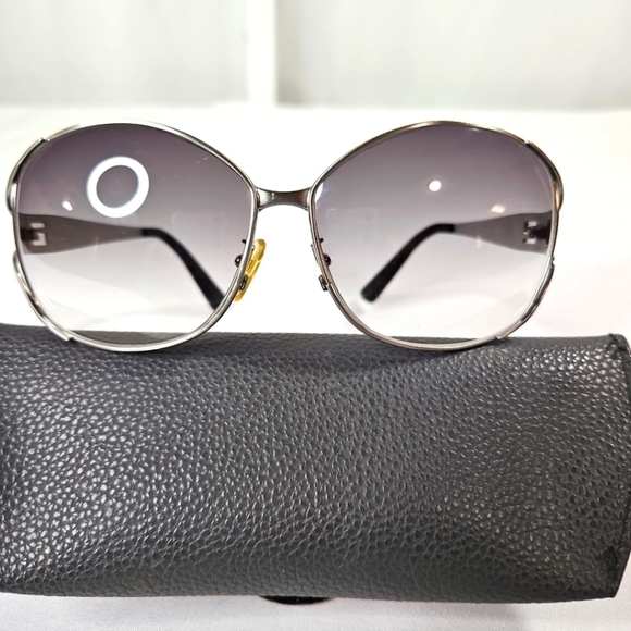 Fendi Women\'s Oversized Silver Metal Sunglasses